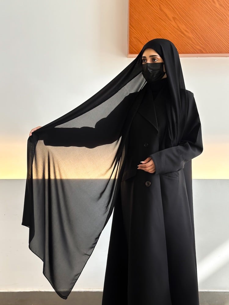 عرض نقاب خط مائل  عادي + طرحة بندانة