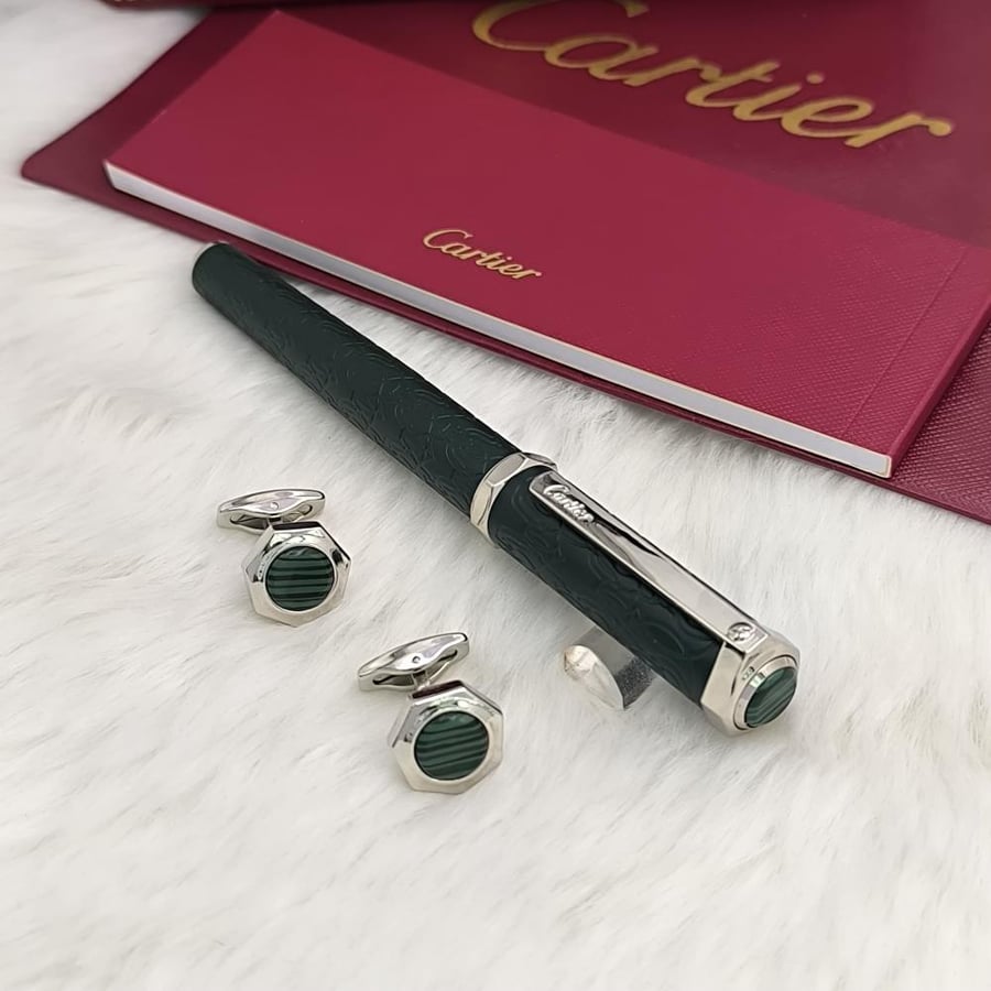 طقم قلم وكبك كارتير CARTIER