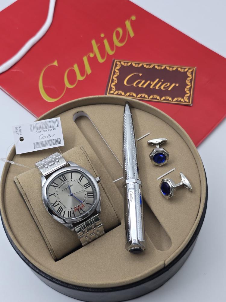 طقم (كارتير/CARTIER) - ساعة ، قلم ، كبك