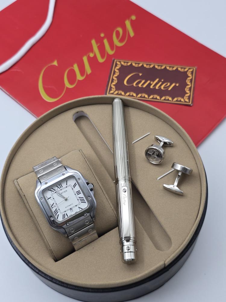 طقم (كارتير/CARTIER) - ساعة ، قلم ، كبك