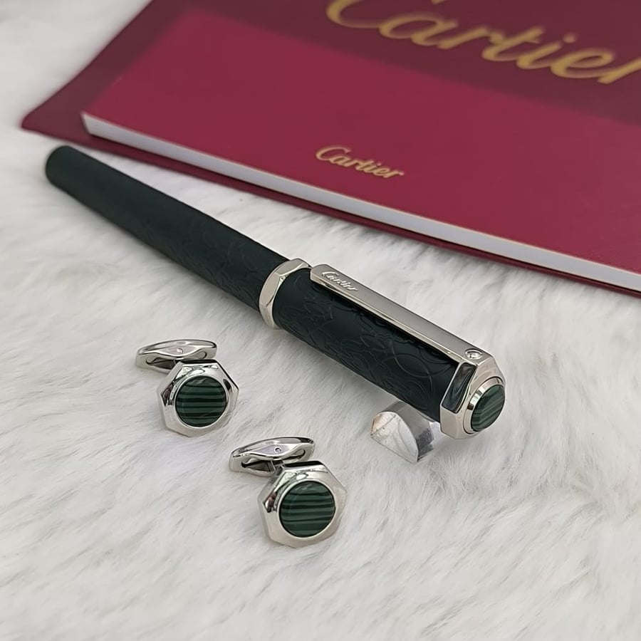 طقم قلم وكبك كارتير CARTIER