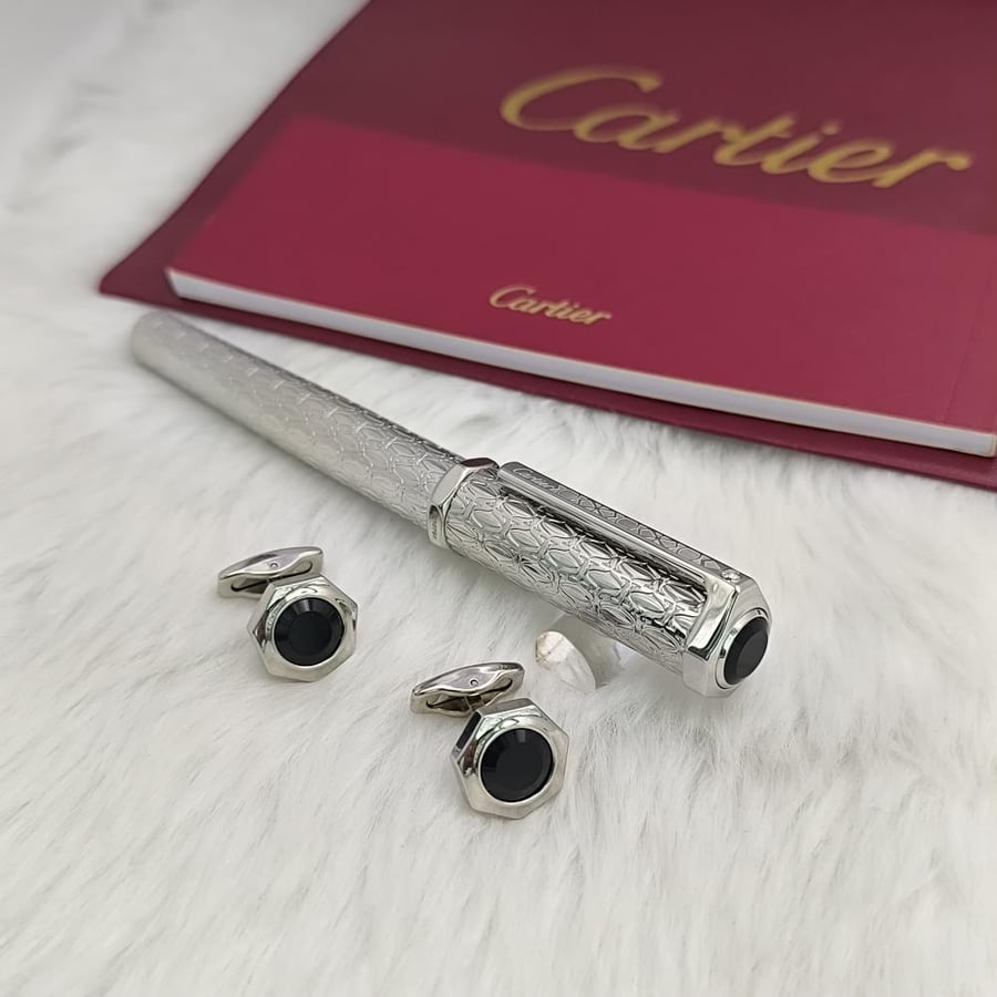 طقم قلم وكبك كارتير CARTIER