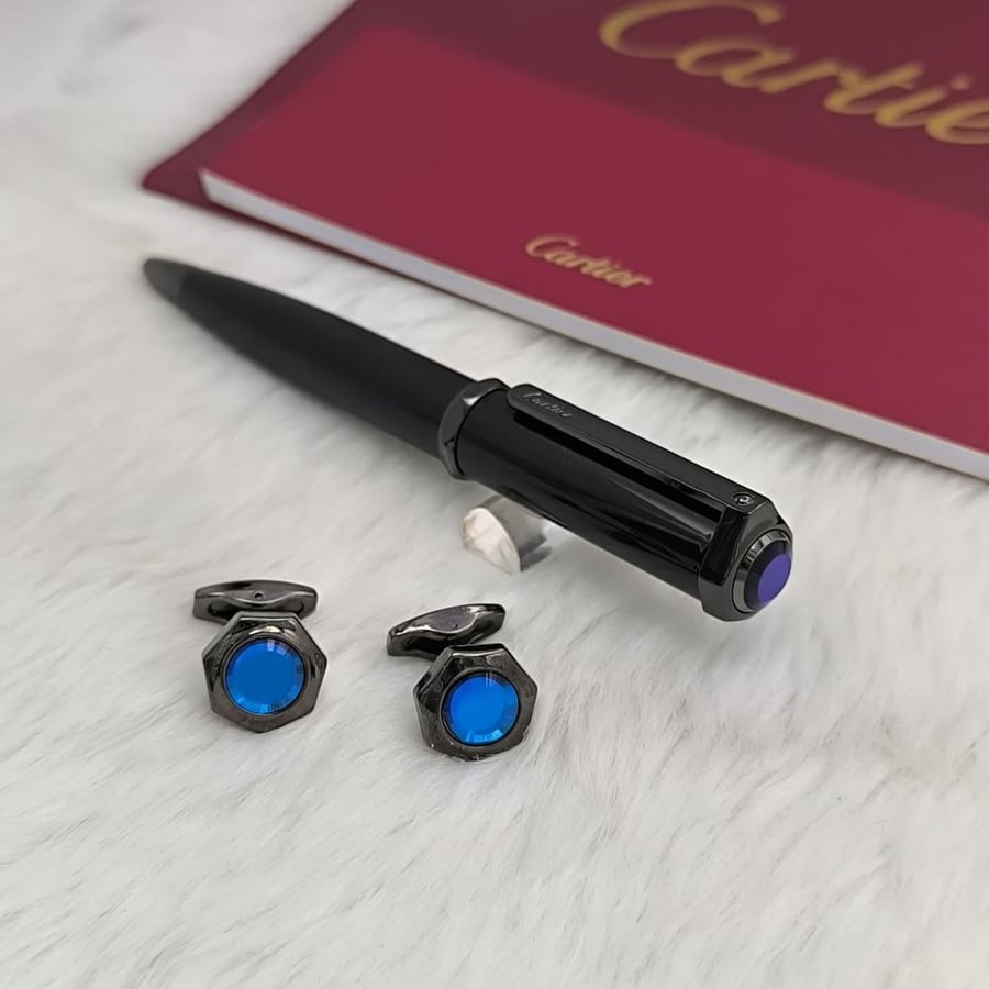 طقم قلم وكبك كارتير CARTIER