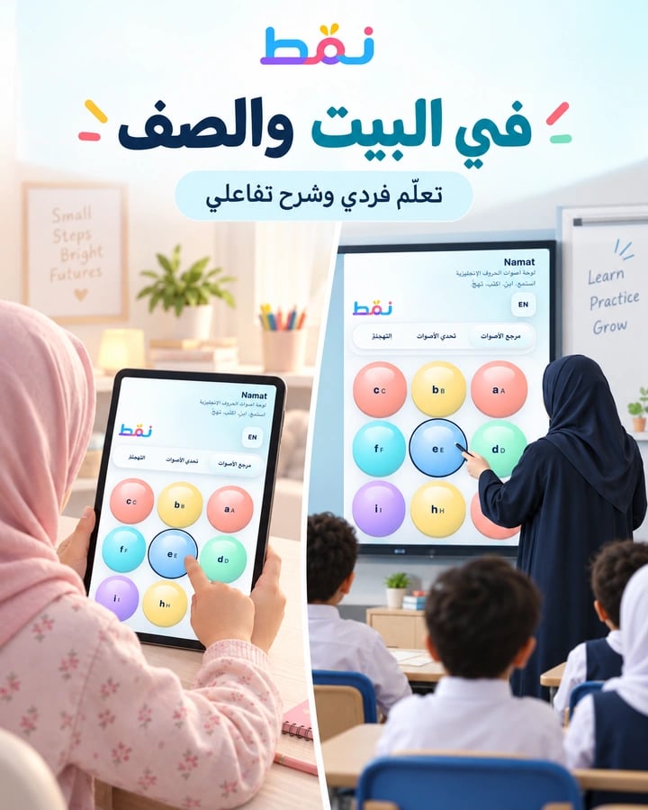 فقاعات الأصوات - منصة تفاعلية لتعليم قراءة الإنجليزية