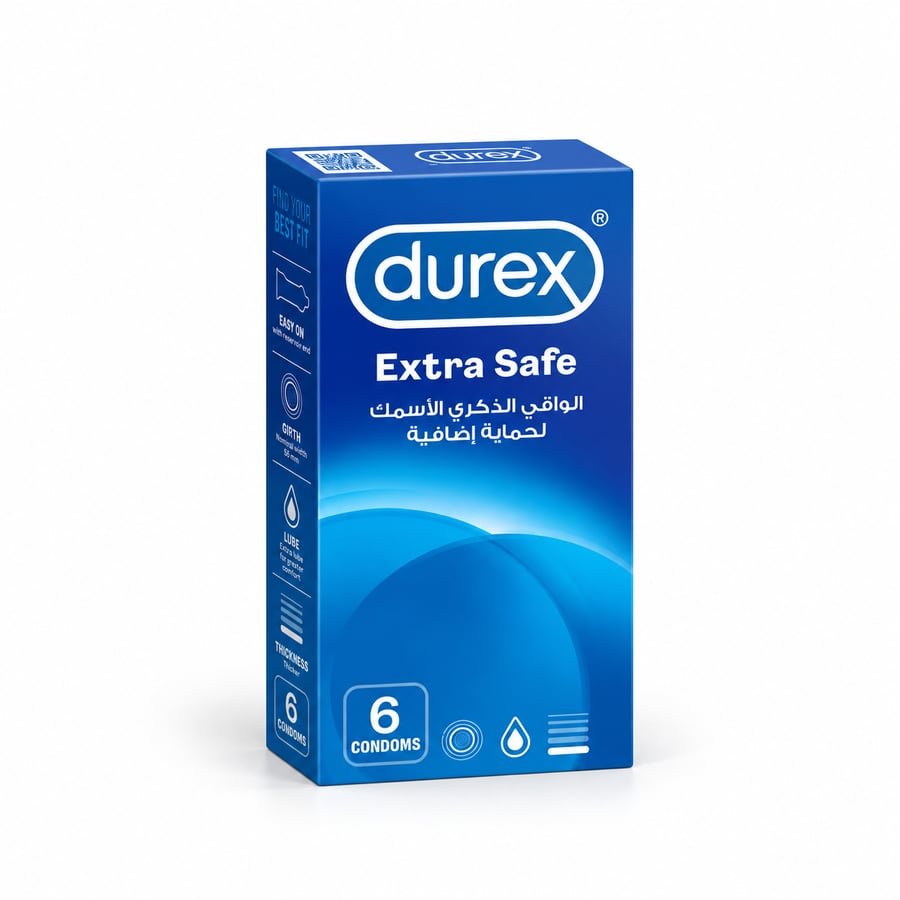 ديوريكس كندوم ازرق 6 حبة extra safe