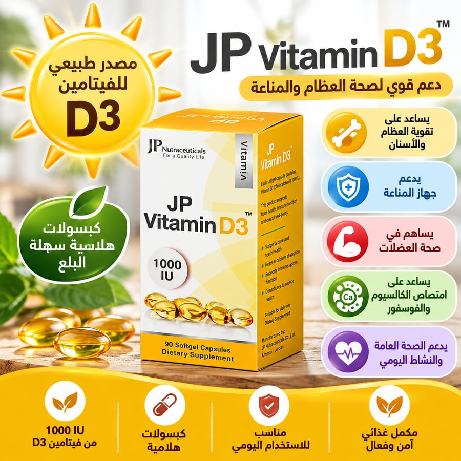 JP vitamin D3 1000   90 softgel caps