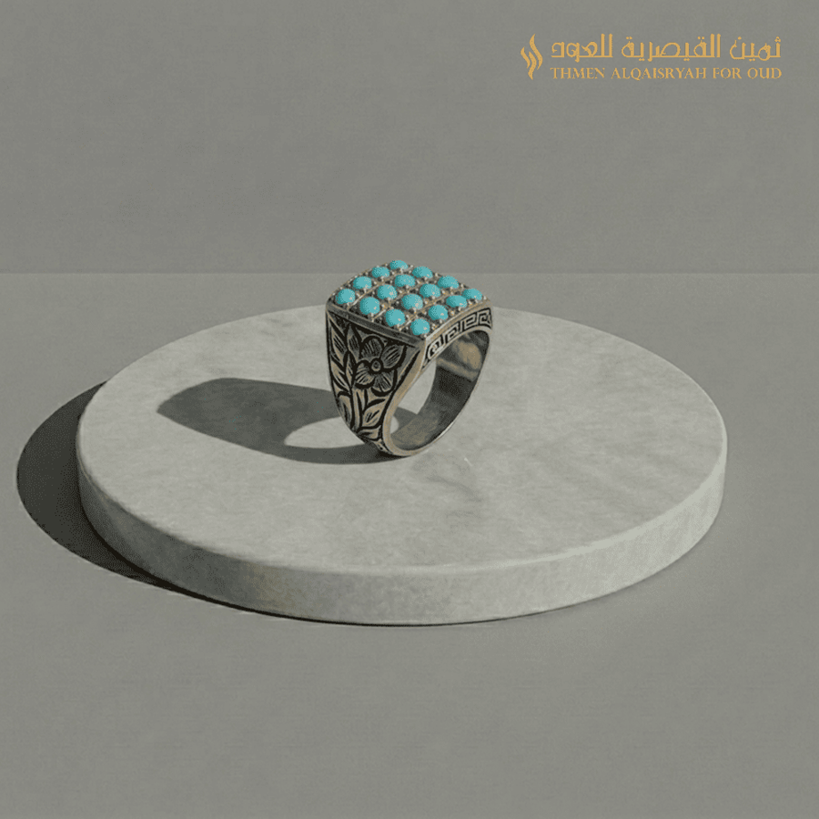 A natural Iranian turquoise ring