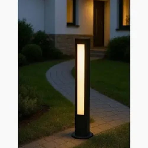 عامود خارجي مقاس 90 سم اسود اضاءة اصفرWW+H413/90CM/SB
