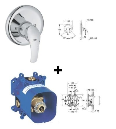 قلب خلاط دش مخفي 1 خط جروهي GROHE EUROSMART 33963000