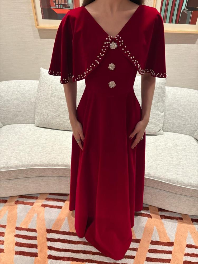 فستان برغندي انيق