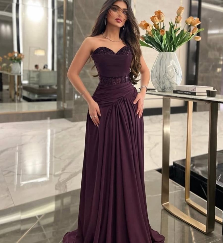 فستان برغندي سهرة