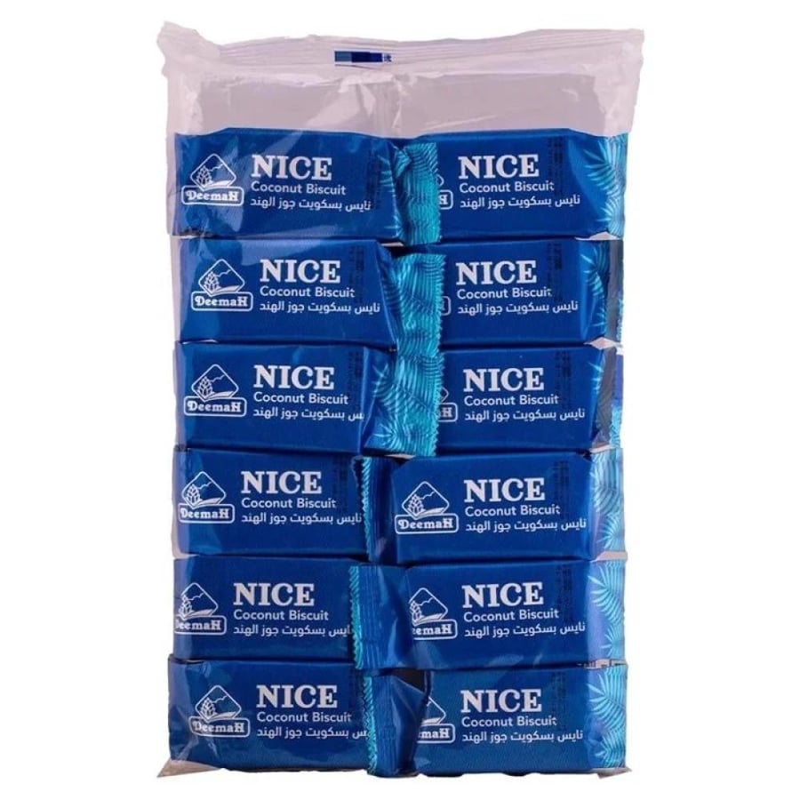 ديمه نايس 12حبة  |  Deemah Nice Soft Plain Biscuit With Coconut  12pcs