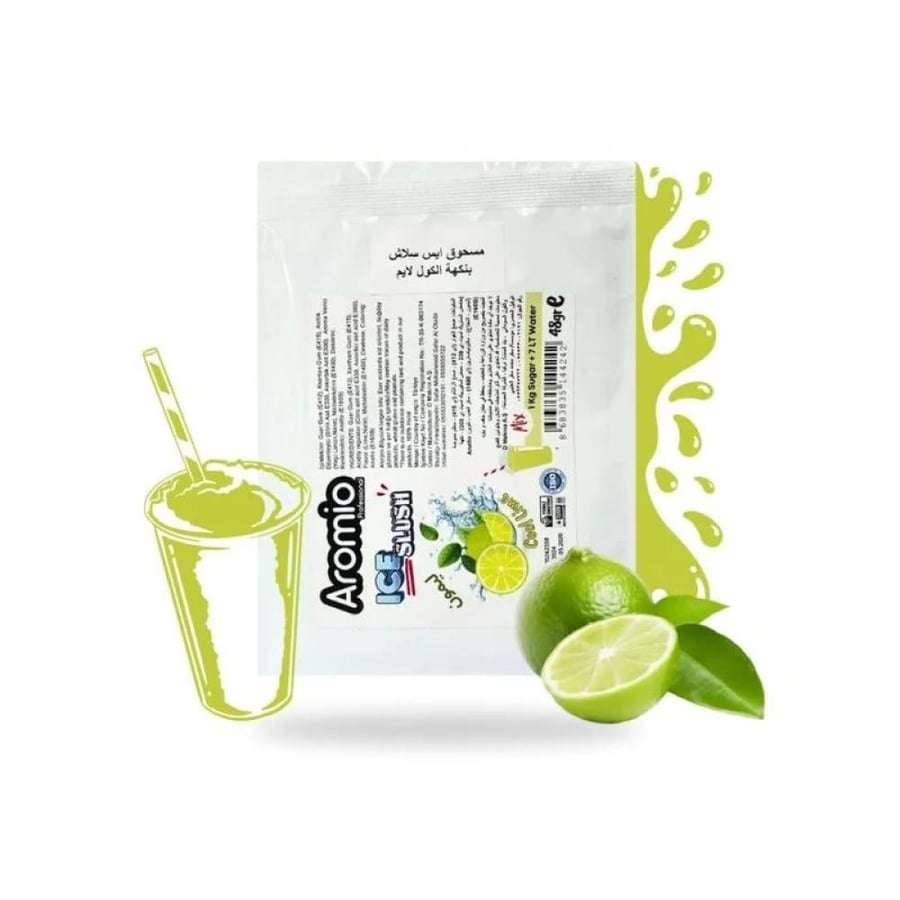 مسحوق سلاش بنكهة كول لايم اروميو 48 جم | Aromaio Lime Flavor Slush Powder 48g
