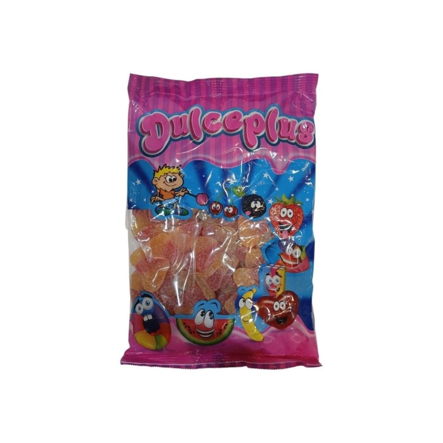 جيلي قلوب الخوخ حامض بالسكر دولسي بلس 1 كجم | Dolce Plus Sugared Sour Peach Hearts Gummy 1kg
