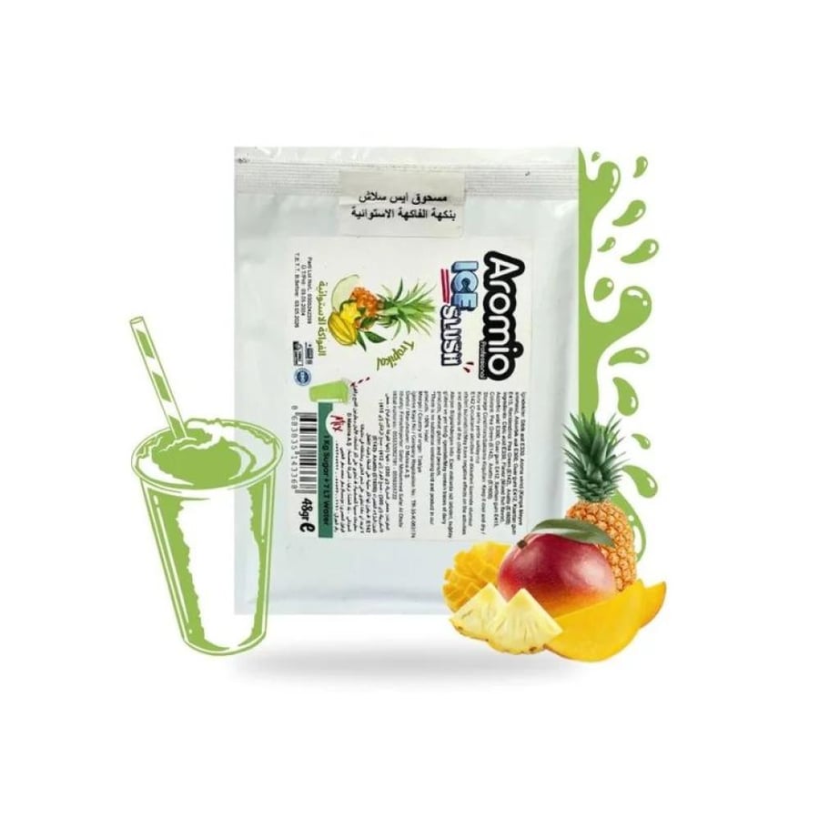 مسحوق سلاش بنكهة الفواكه الاستوائية اروميو 48جم | Aromaio Tropical fruits Flavor Slush Powder 48g
