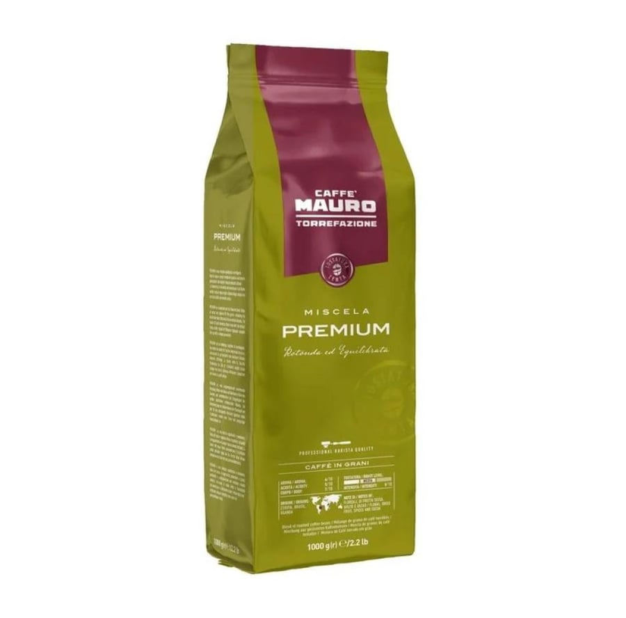 حبوب قهوة بريميوم 50/50 وسط ماورو كافيه 1 كجم  |  Mauro Cafe Premium 50/50 Med Esoresso Coffee Beans 1kg