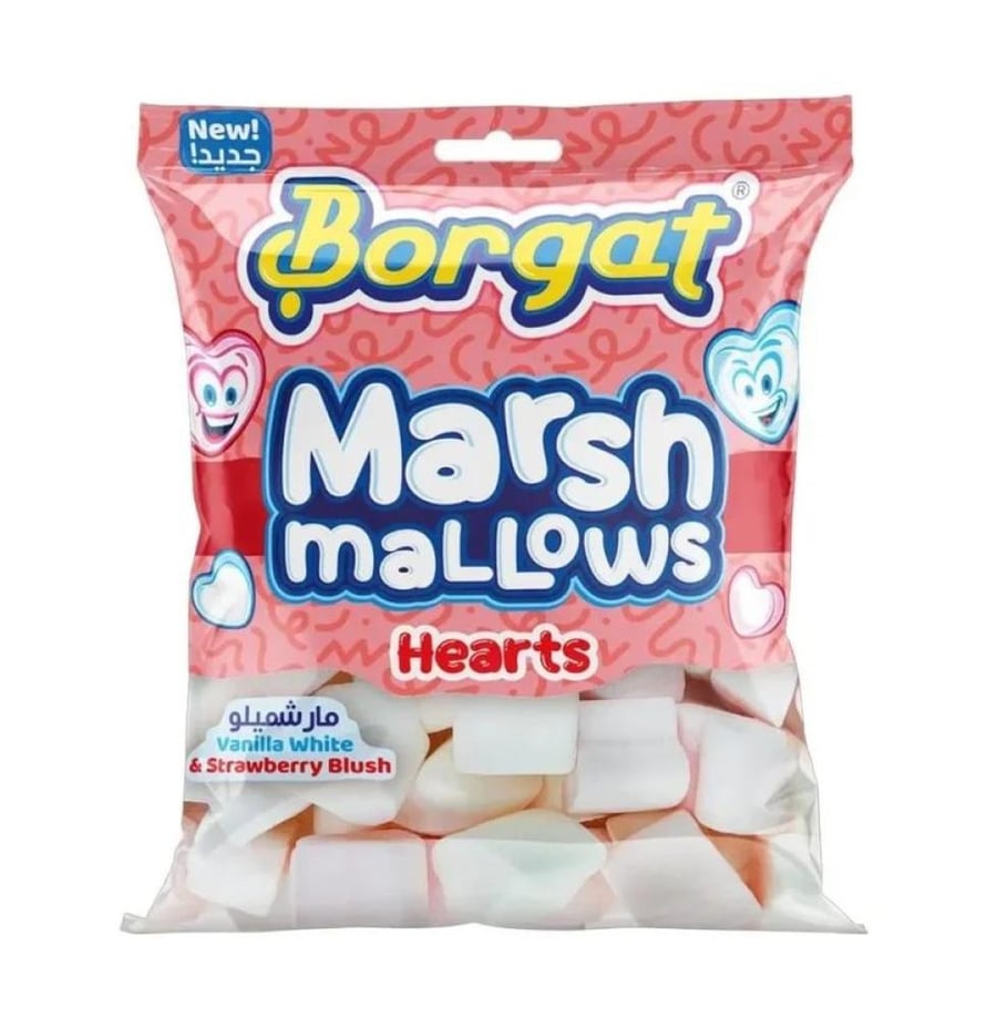 مارشملو بورقات قلوب هارتس 150 جم  |  Borgat Marshmallow Hearts 150gm
