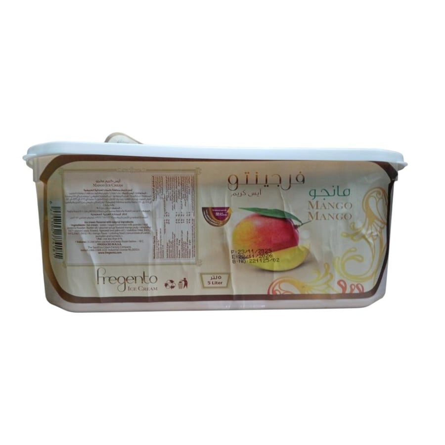 ايسكريم فرجينتو مانجو سطل 5 لتر | Fregento Mango Ice Cream Pail 5L