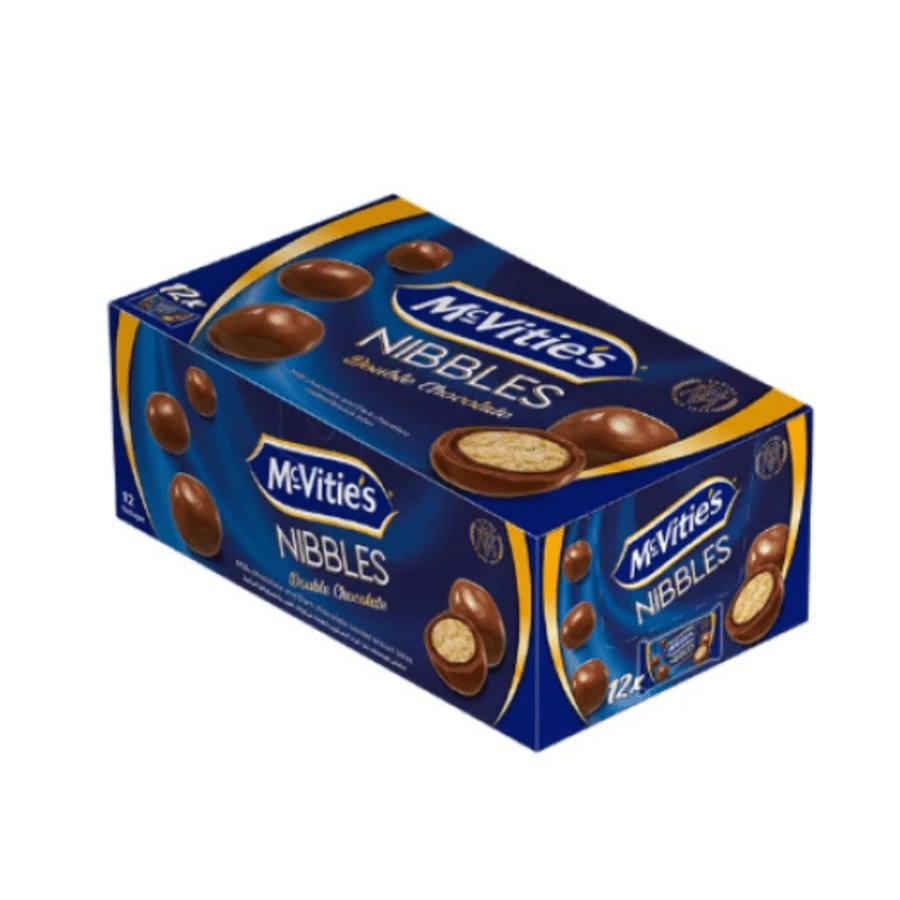 دايجستف نبلز/كرات شوكولا دبل مكفيتز 12×37 جم | Mcvities Nibbles Double Chocolate Coated Biscuit Bites 12x37gm