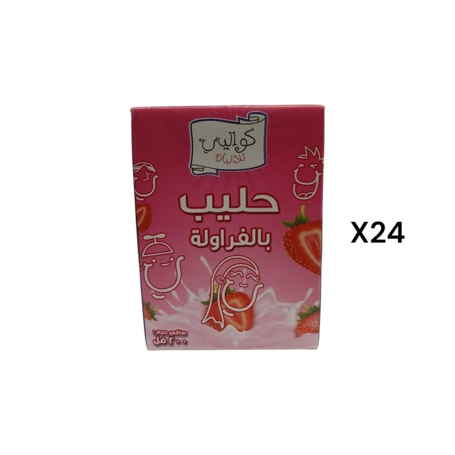 حليب بالفراولة كواليتي 24×200 مل | Kwality Strawberry Flavoured Milk 24x200ml