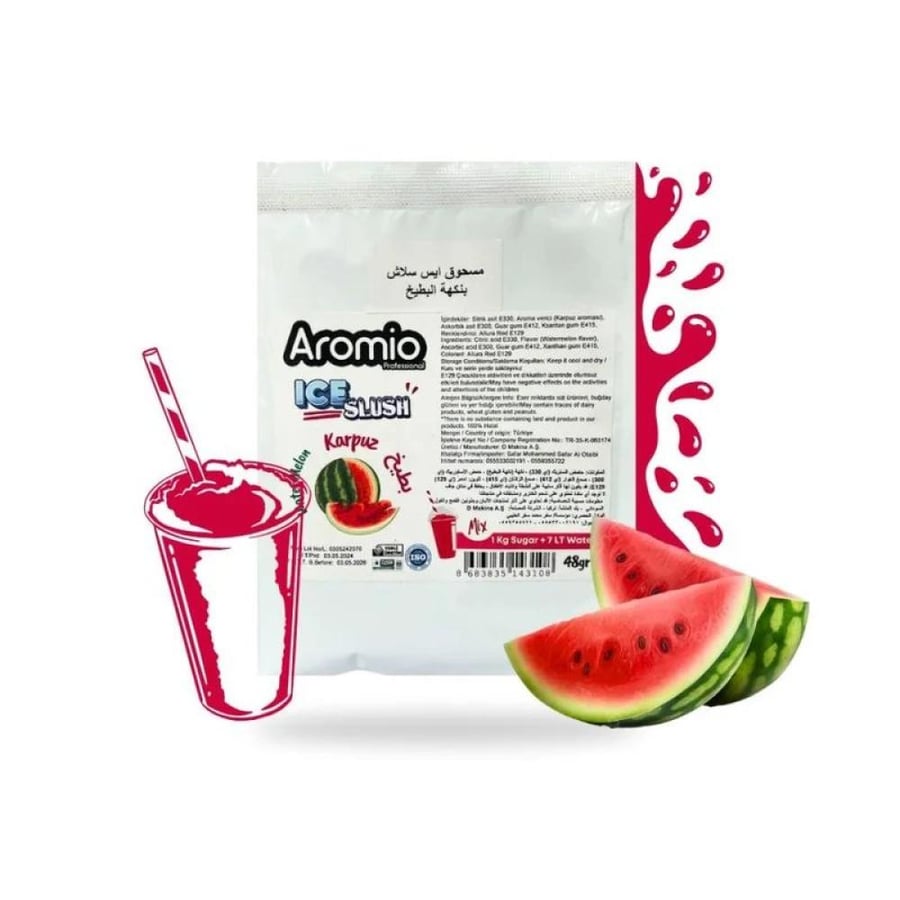 مسحوق سلاش بنكهة البطيخ  اروميو 48جم  |  Aromaio Watermelon Flavor Slush Powder 48g