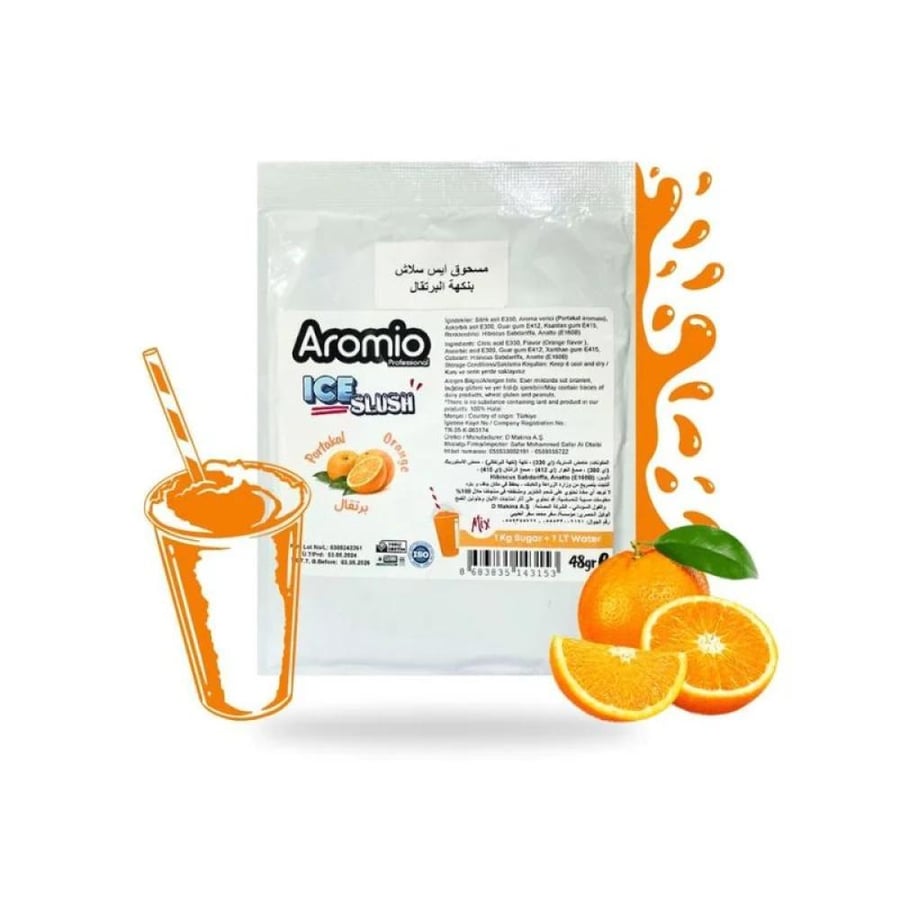 مسحوق سلاش بنكهة البرتقال اروميو 48جم | Aromaio Orange Flavor Slush Powder 48g