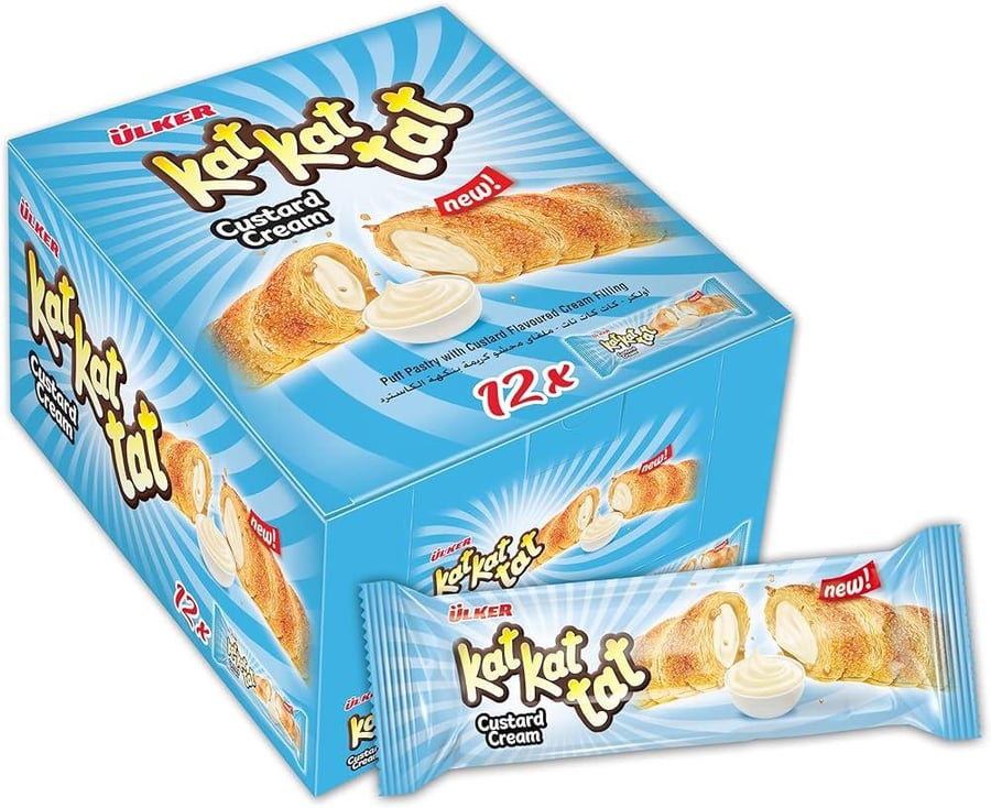 كات كات تات كاسترد صغير اولكر 12 قطعة  |  Ulker Custard Kat Kat Biscuit 12 pcs
