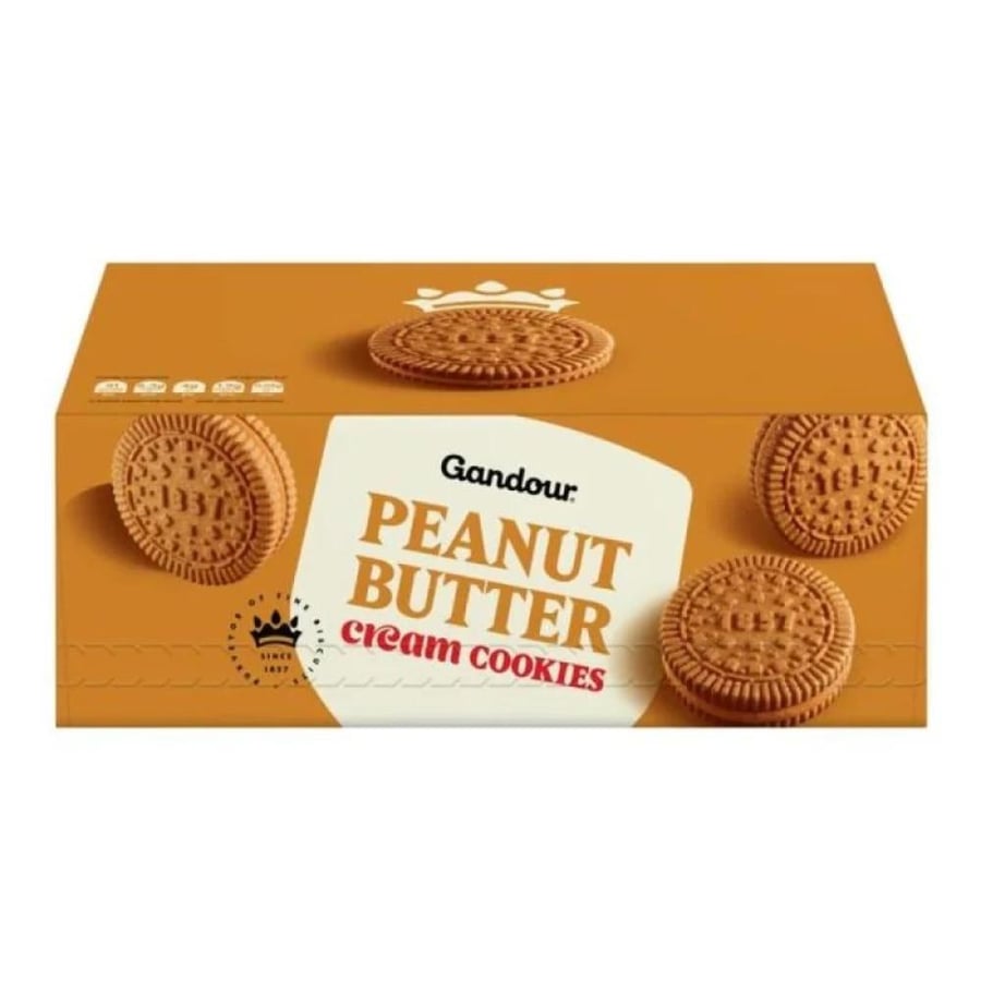 بسكوت بالكريمة فول سوداني غندور 12×38 جم  |  Gandour Peanut Cream Cookies 12x38g