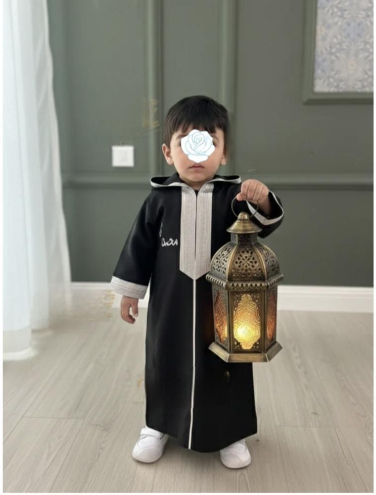ثوب اول رمضان بتصميم مغربي  لون اسود