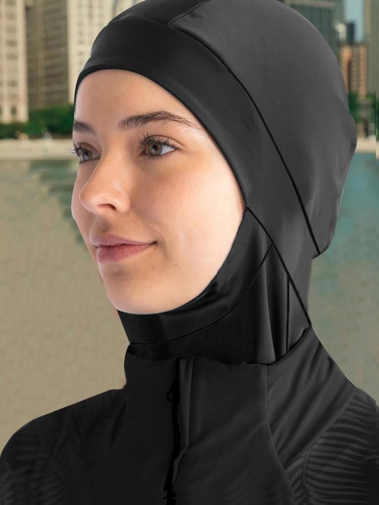 "1 قطع بوركيني فام الحجاب السباحة الاستحمام الحجاب المرأة الصيف الشاطئ قبعة عمامة فورية "