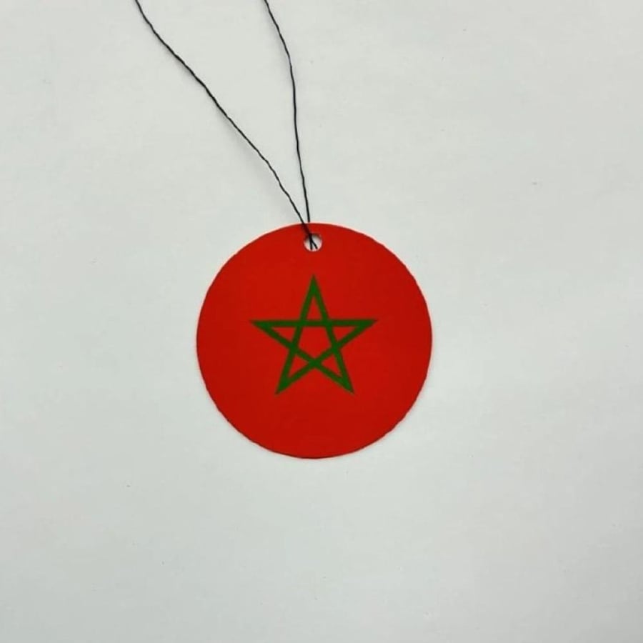 Morocco flag pendant on the car mirror