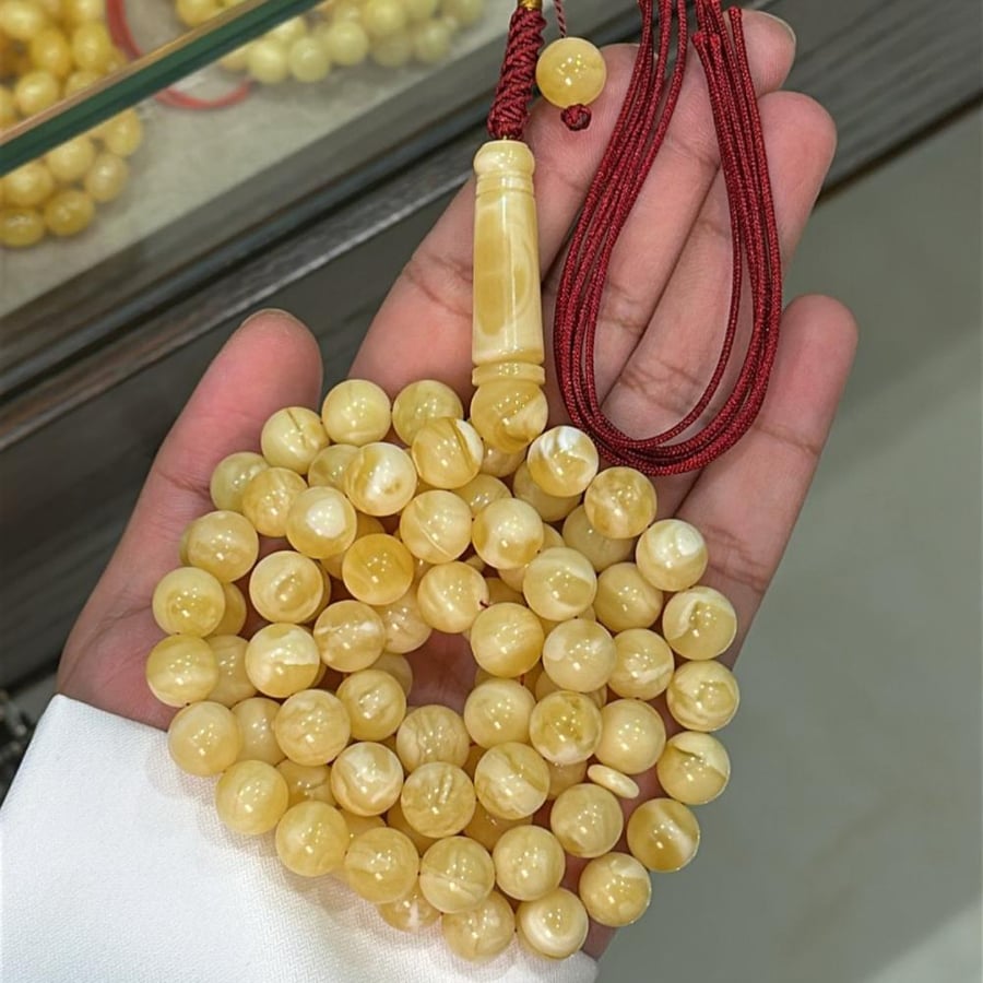 Natural amber prayer bead