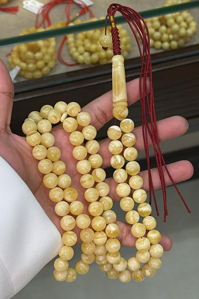 Natural amber prayer bead