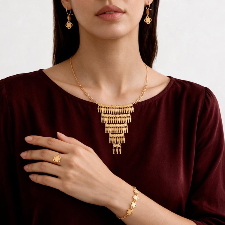 طقم ذهب  - عيار 21