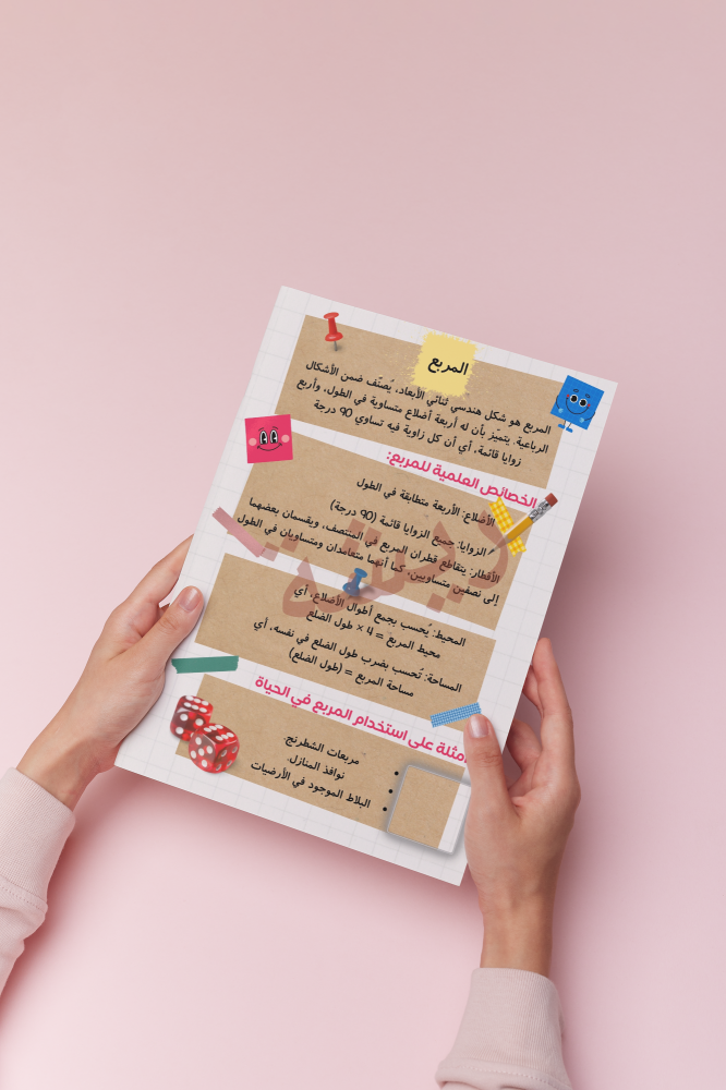 المربع رياضيات أول متوسط