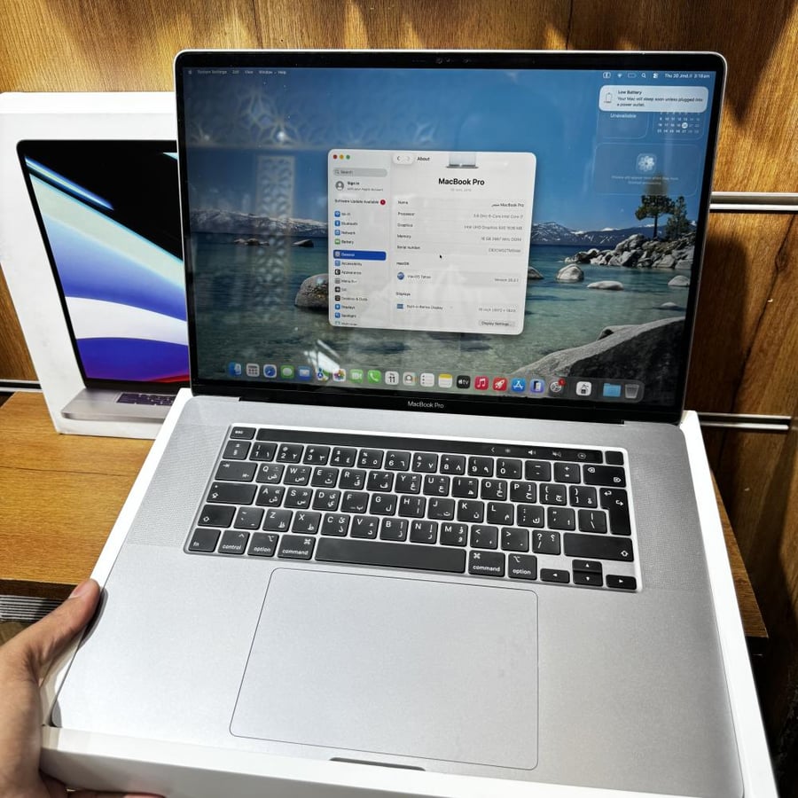 ماك بوك برو 2019 معالج i7 رام 16 مقاس 16 انش سعه 512GB مستعمل