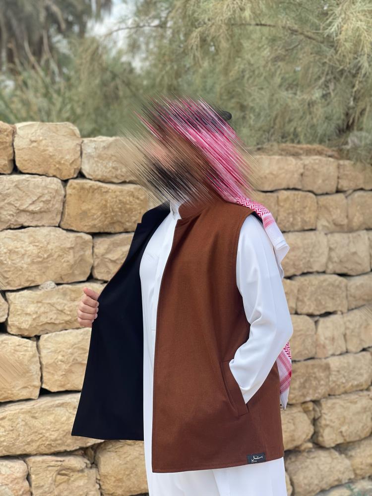 سديري دبل فيس جملي واسود (جوخ كشميري )