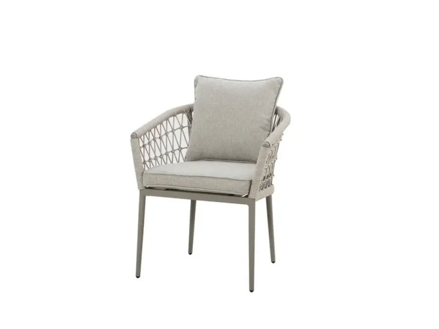 Outdoor dining chair with aluminum frame