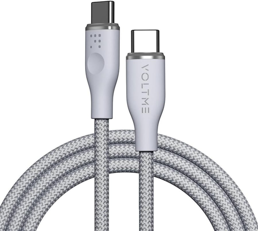 سلك شحن فولتمي USB-C إلى USB-C | 60 واط | 8 .1 متر | رمادي