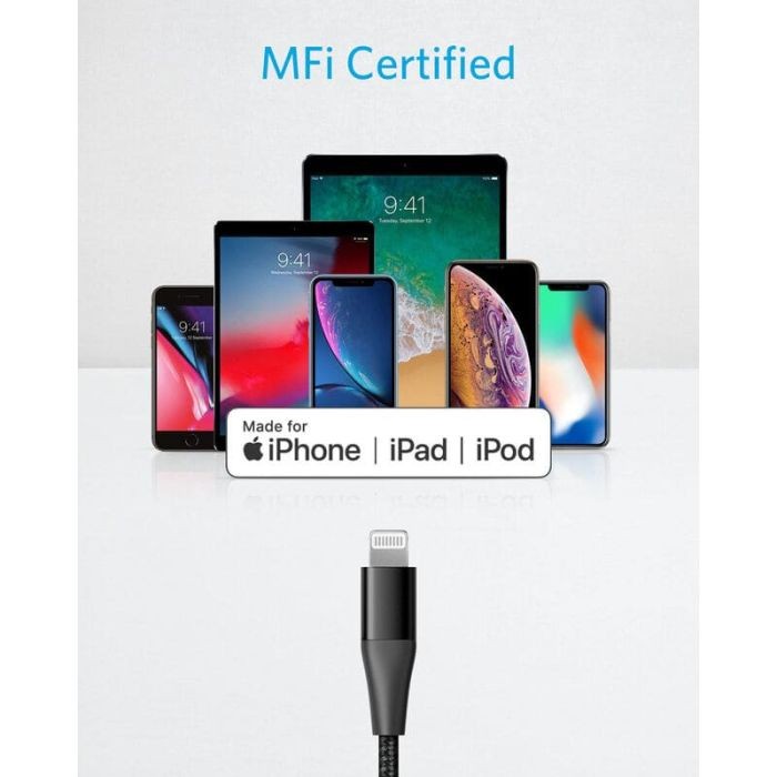 سلك شاحن انكر باورلاين بلس الاصدار الثاني من USB-C الى ايفون بطول 90 سم - اسود