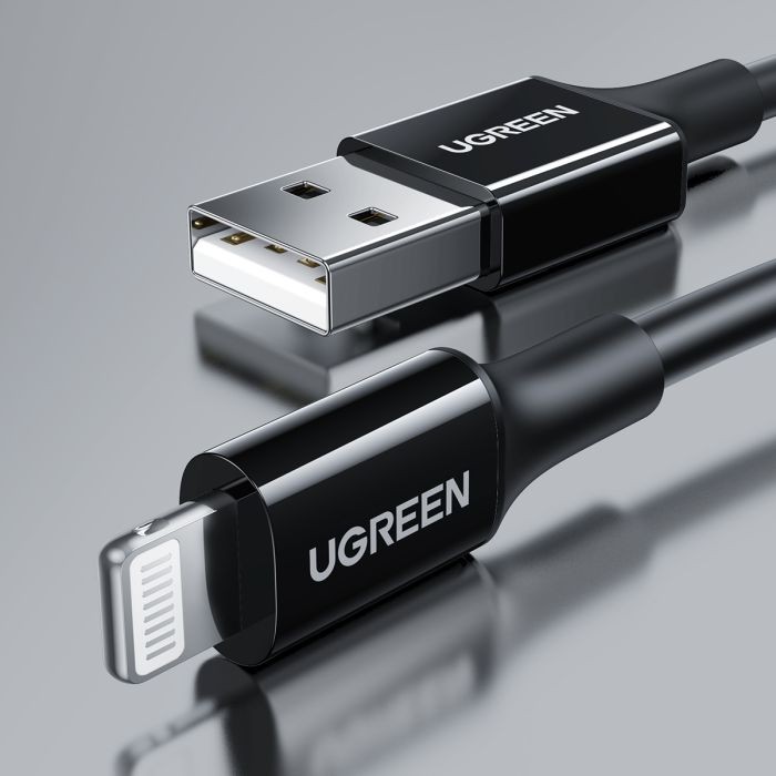 سلك شاحن يوجرين USB الى ايفون بطول 1 م - اسود