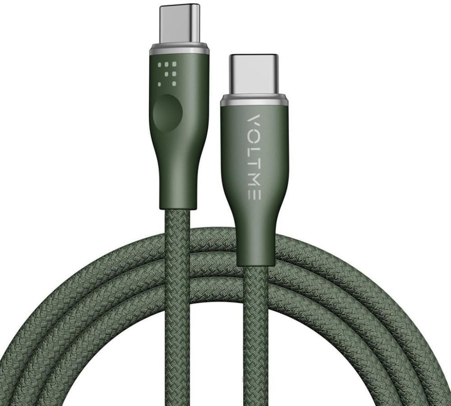 سلك شحن فولتمي USB-C إلى USB-C | 60 واط | 1 متر | اخضر