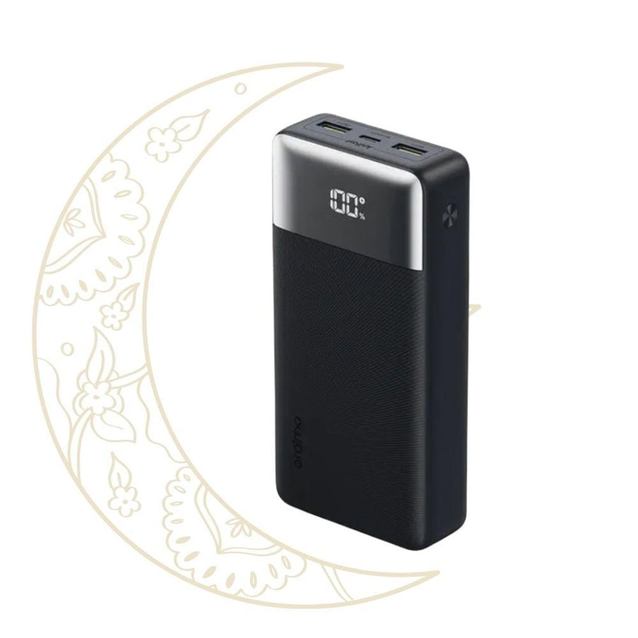 أورايمو شاحن متنقل باور نوڤا بمنفذ USB-C ومنفذين USB وبسعة 20000 مللي أمبير وبقوة 22.5 واط - أسود