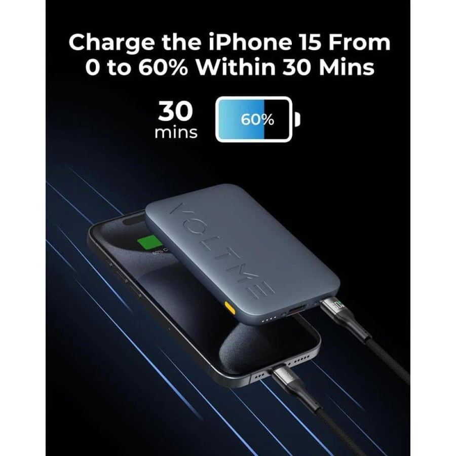 فولتمي بكج شحن هايبركور 10000mAh 22.5W أزرق غامق