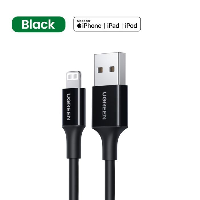 سلك شاحن يوجرين USB الى ايفون بطول 1 م - اسود