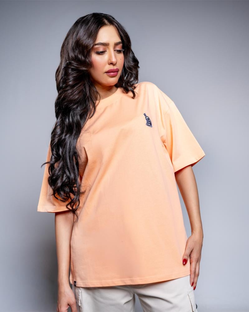Orange T-shirt with a design