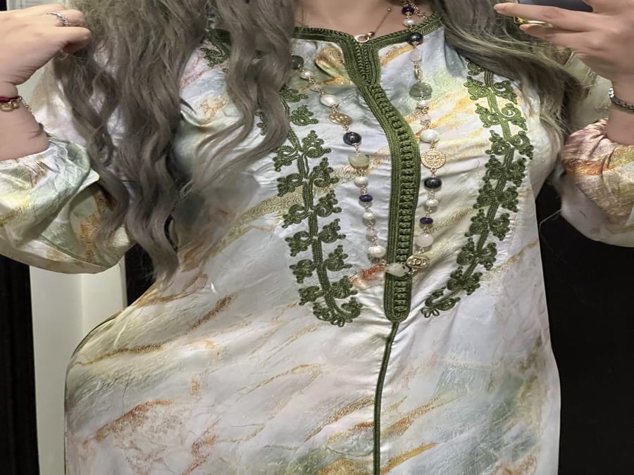 قفطان حرير مشجر