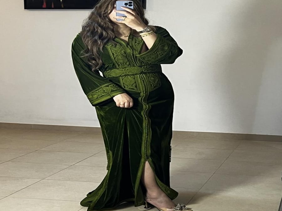 Velvet fleece caftan