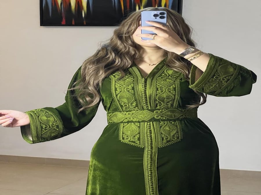 Velvet fleece caftan