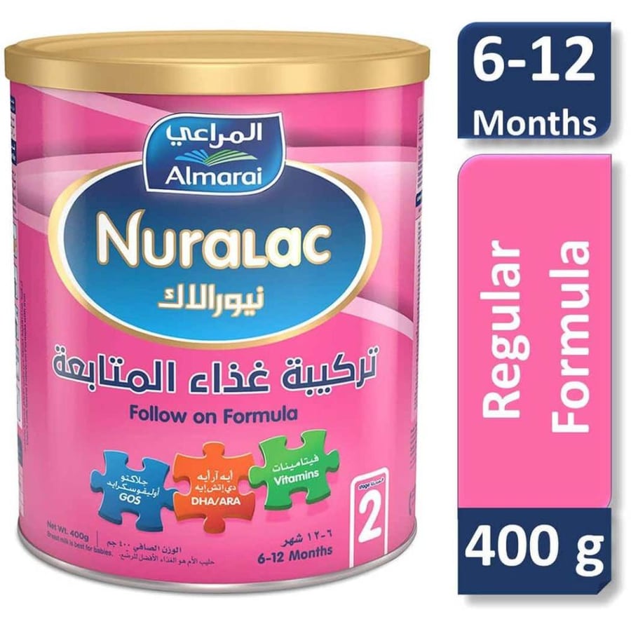 نيورالاك حليب أطفال رقم 2 عمر 6 الي 12 شهر كرتون 12 عبوة * 400 جم